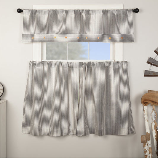 Farmhouse Ticking Gray Tier Set of 2 36Lx36W