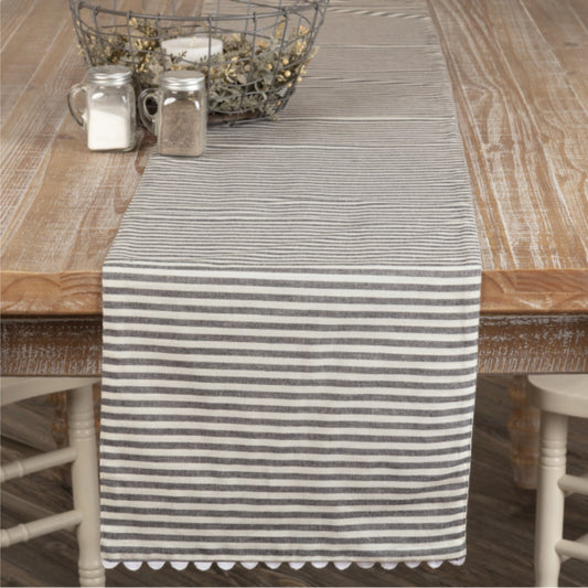 Farmhouse Ticking Gray Runner