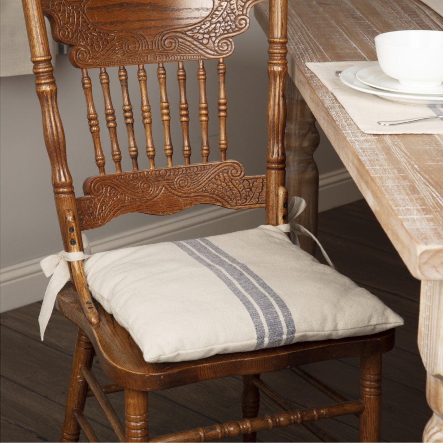Market Place Blue Chair Pad 16Lx16W