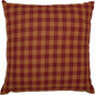 Burgundy Check Prim Blessings Pillow 12x12