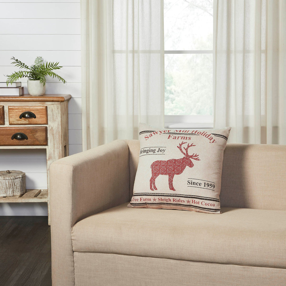 Sawyer Mill Reindeer Pillow