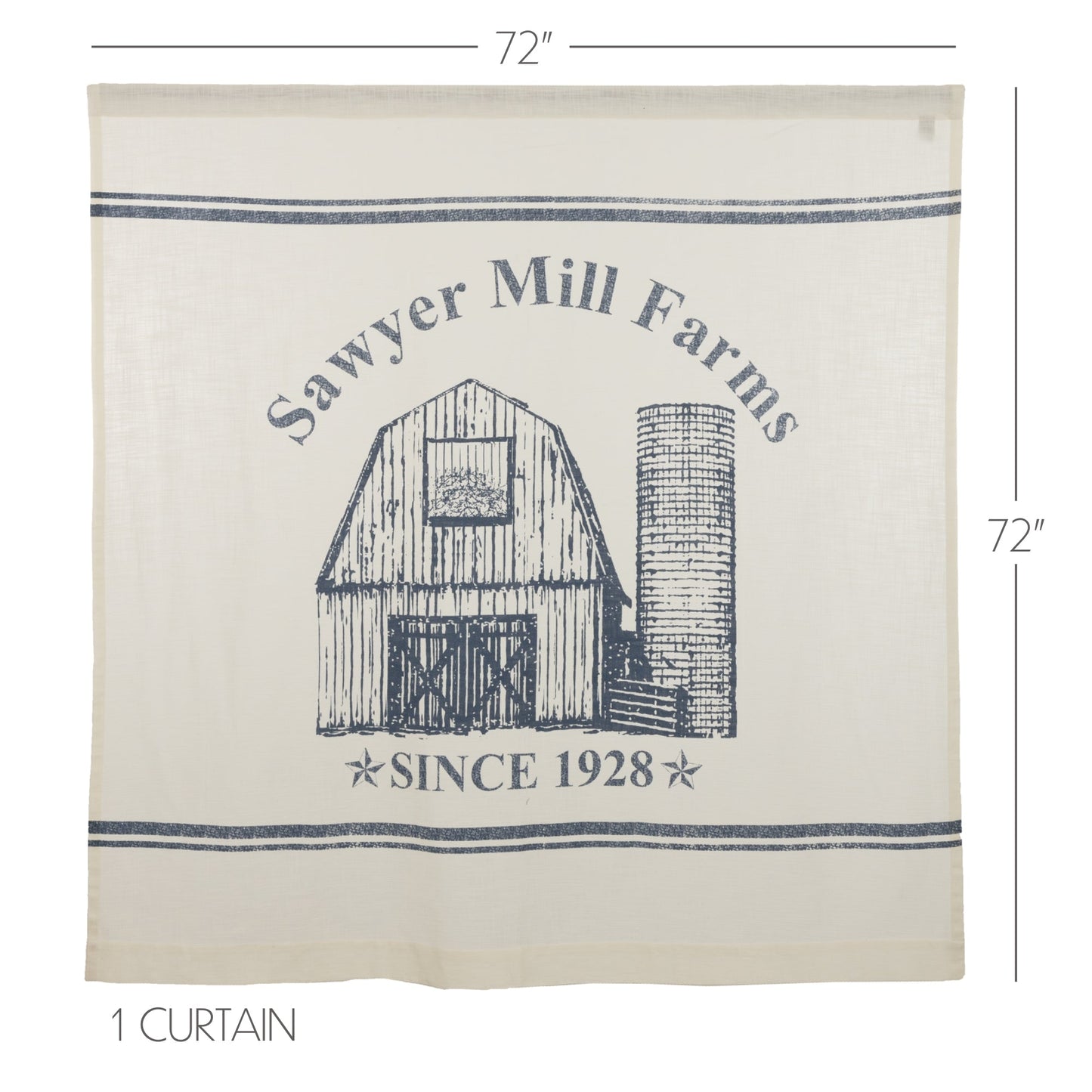 Sawyer Mill Blue Barn Shower Curtain 72x72