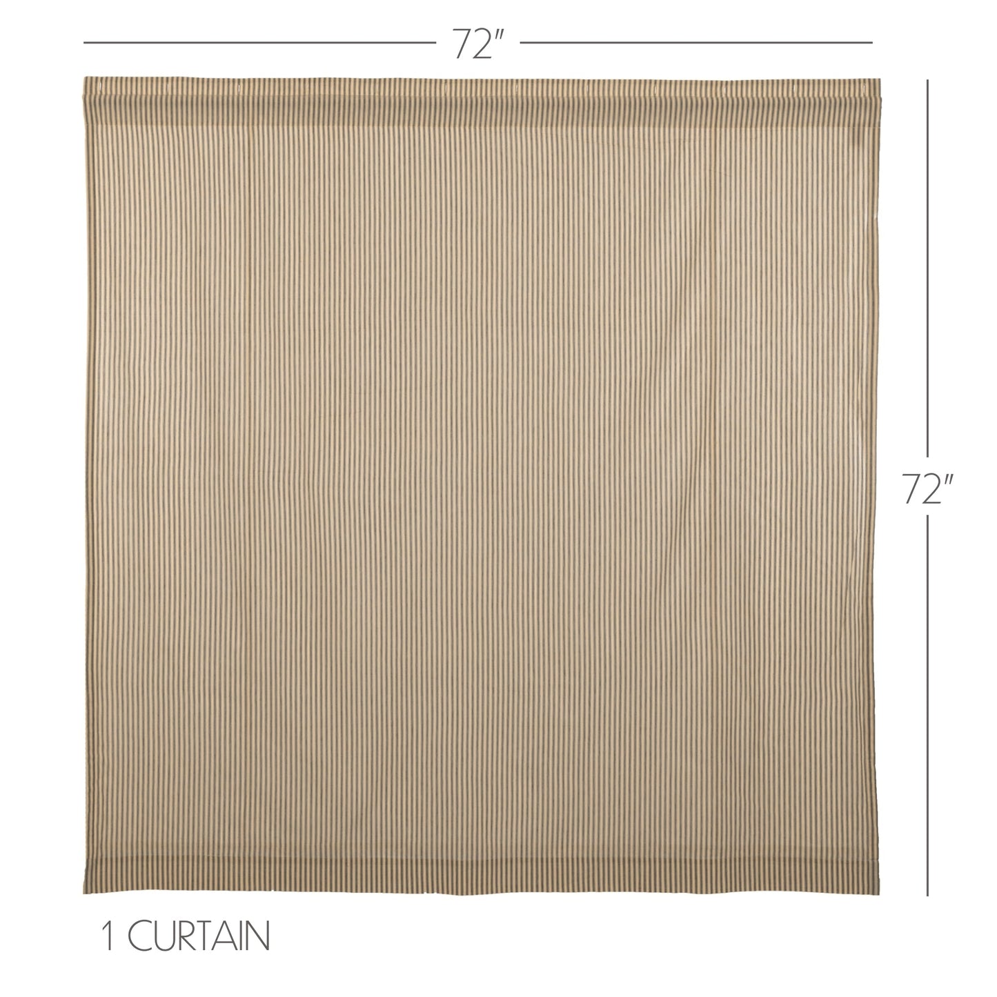 Sawyer Mill Charcoal Ticking Stripe Shower Curtain 72x72