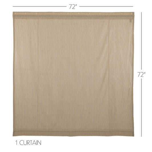 Sawyer Mill Charcoal Ticking Stripe Shower Curtain 72x72