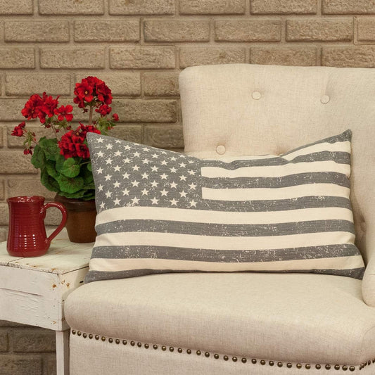 Stenciled Flag Pillow Cover