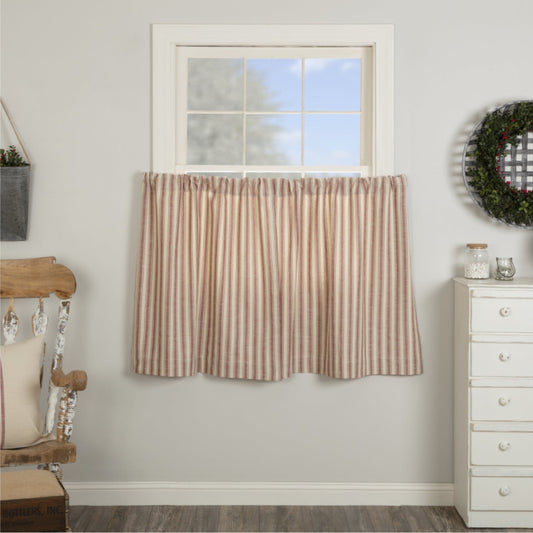 Market Place Red Ticking Stripe Tier Set of 2 36Lx36W