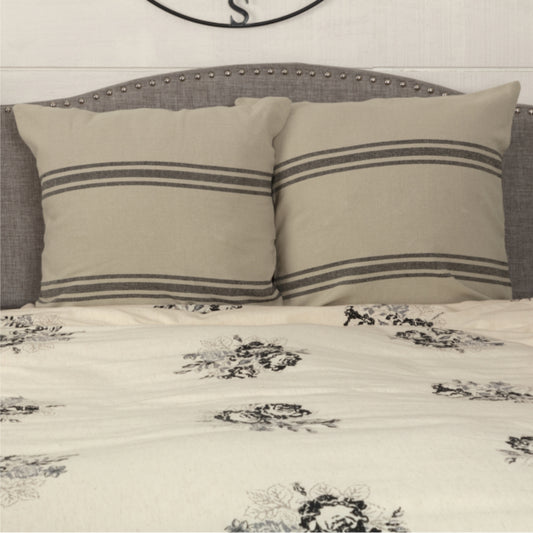 Mill House Stripe Black Euro Sham 26Lx26W