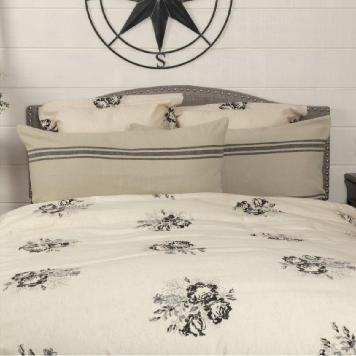 Mill House Stripe Black King Sham