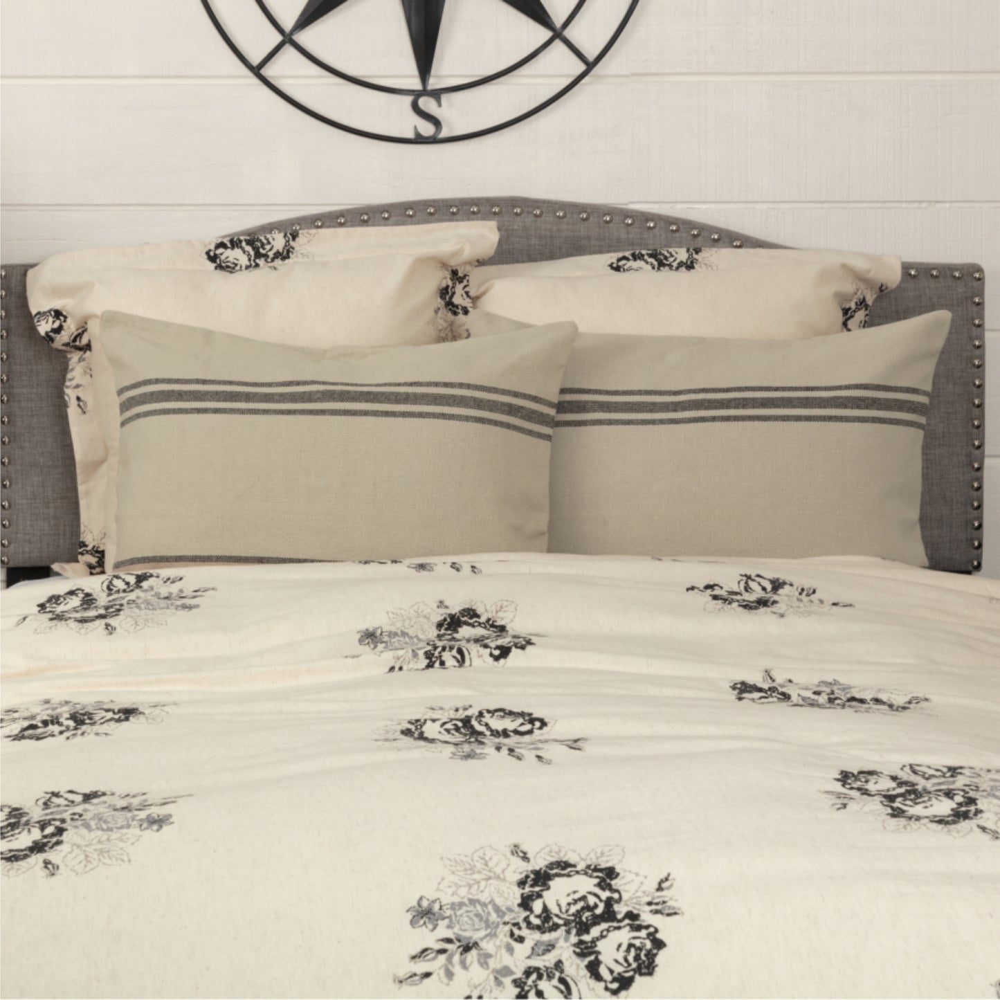 Mill House Stripe Black Standard Sham 27Lx21W