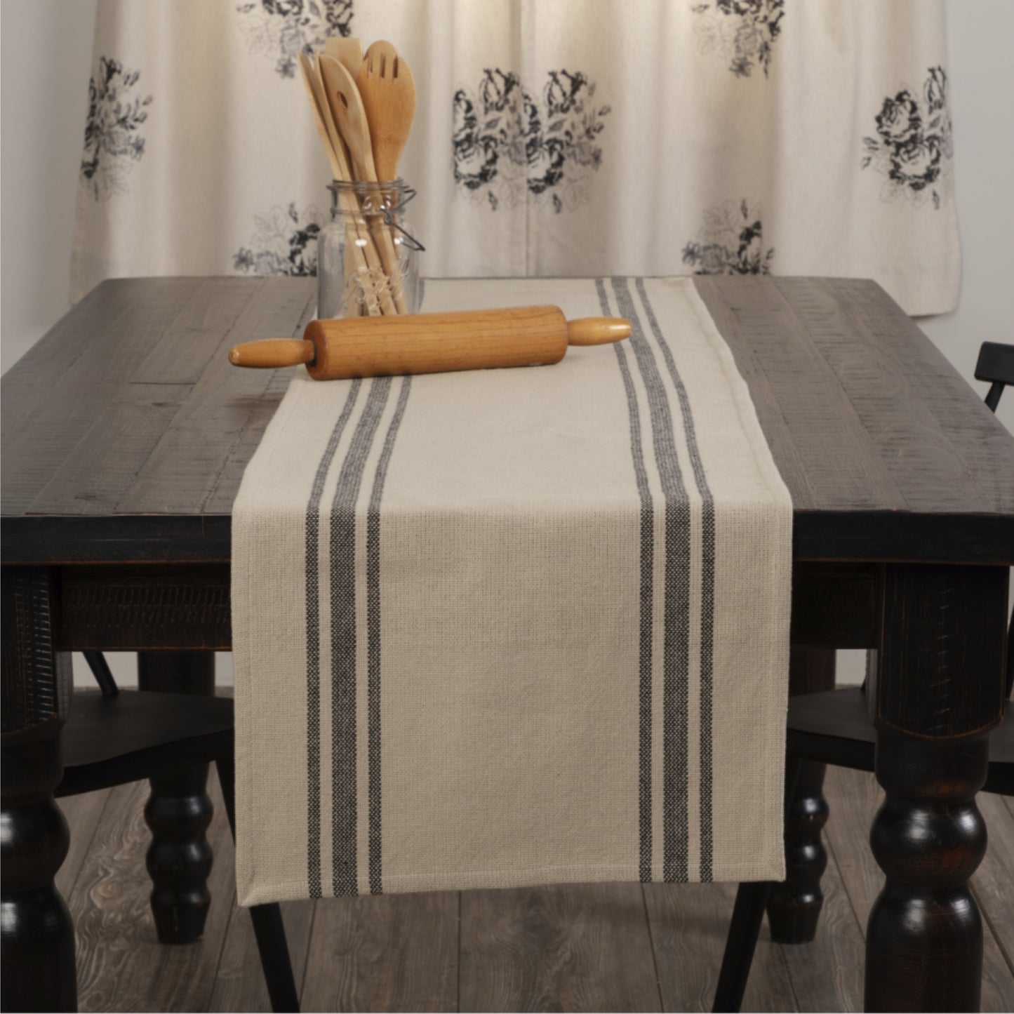 Mill House Stripe Black Runner 72Lx16W