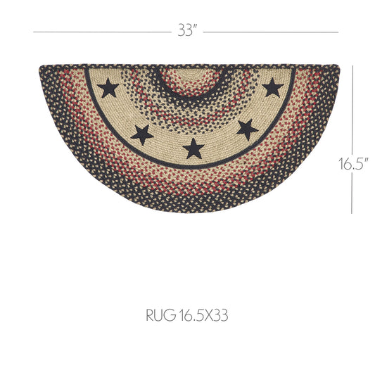 Colonial Star Jute Rug Half Circle 16.5x33