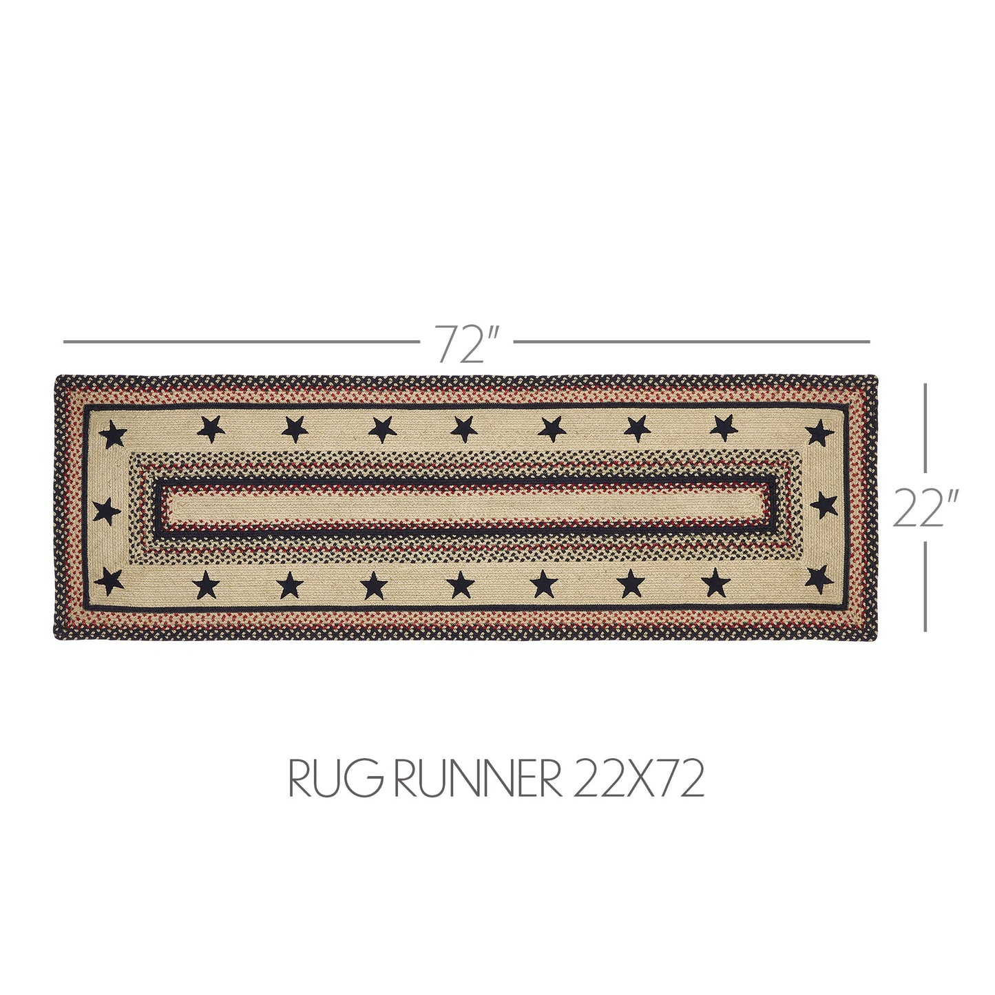 Colonial Star Jute Rug/Runner Rect w/ Pad 22x72