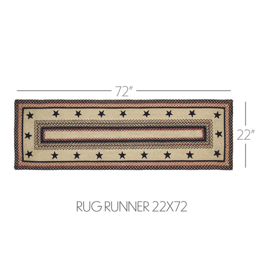 Colonial Star Jute Rug/Runner Rect w/ Pad 22x72