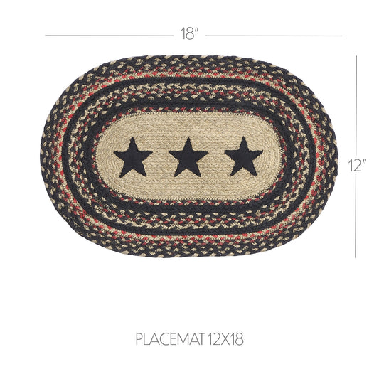 Colonial Star Jute Oval Placemat 12x18