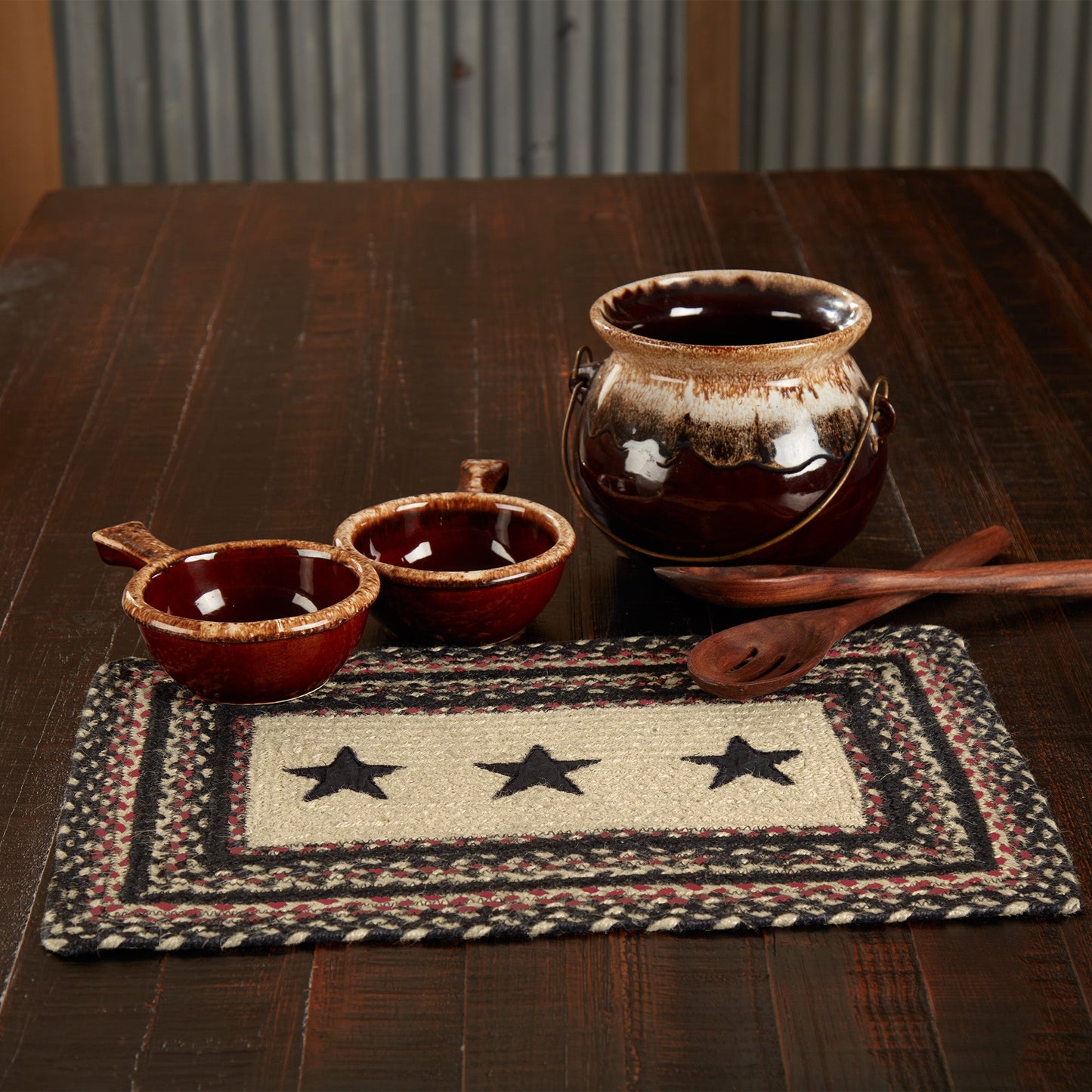 Colonial Star Jute Rect Placemat 12x18