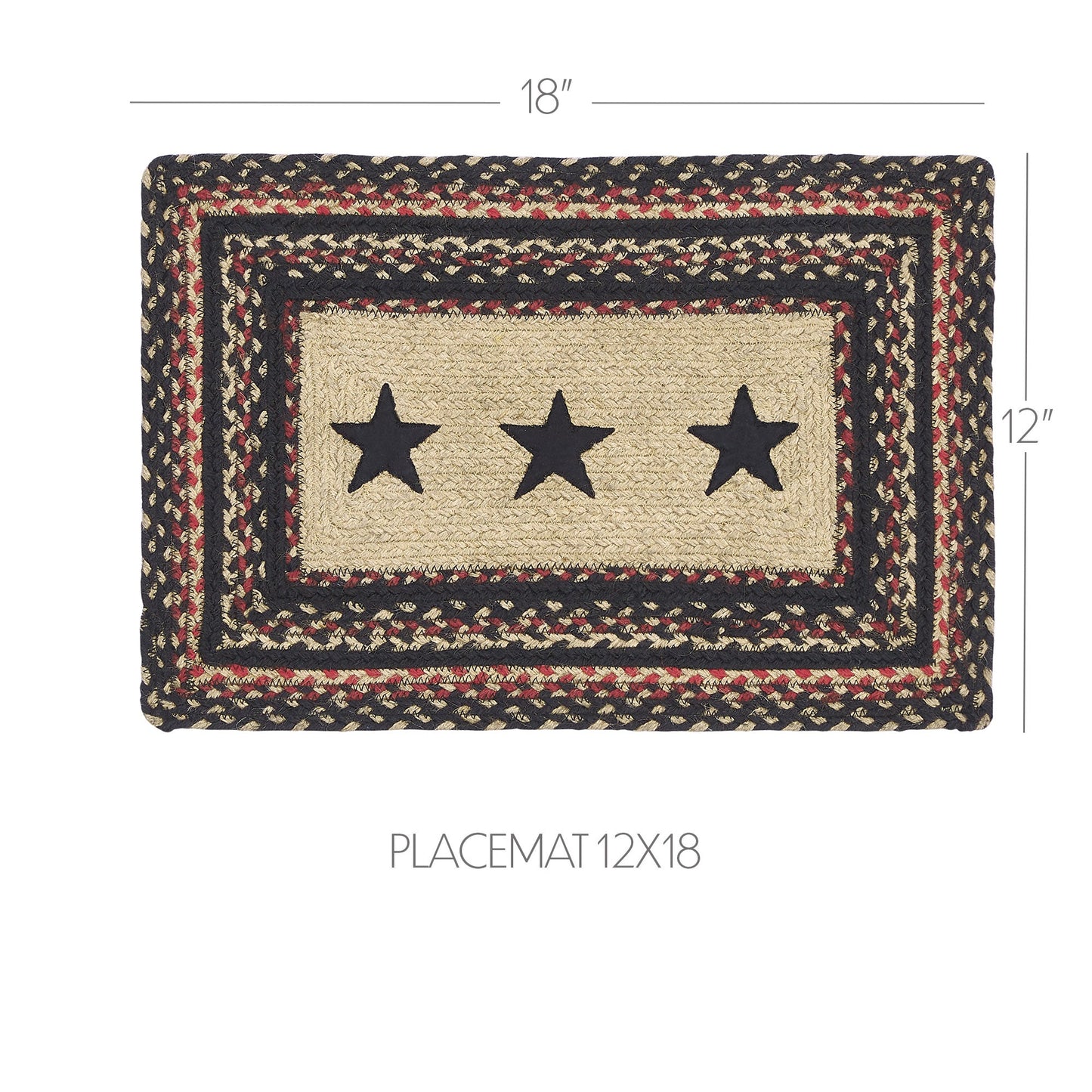 Colonial Star Jute Rect Placemat 12x18