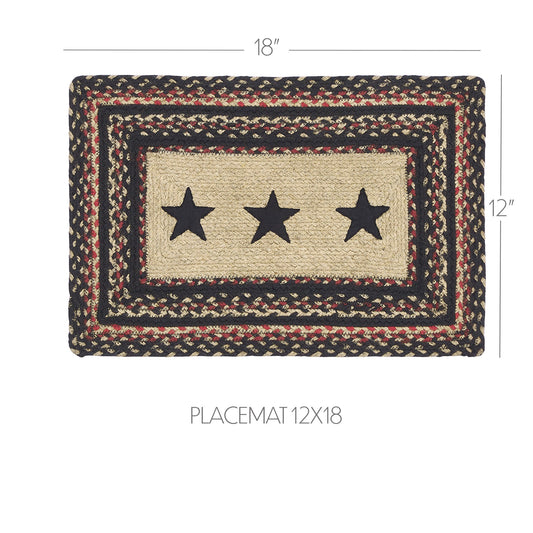 Colonial Star Jute Rect Placemat 12x18