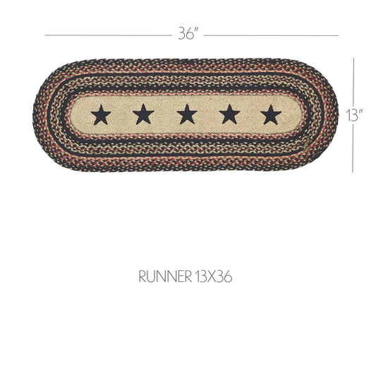Colonial Star Jute Oval Runner 13x36
