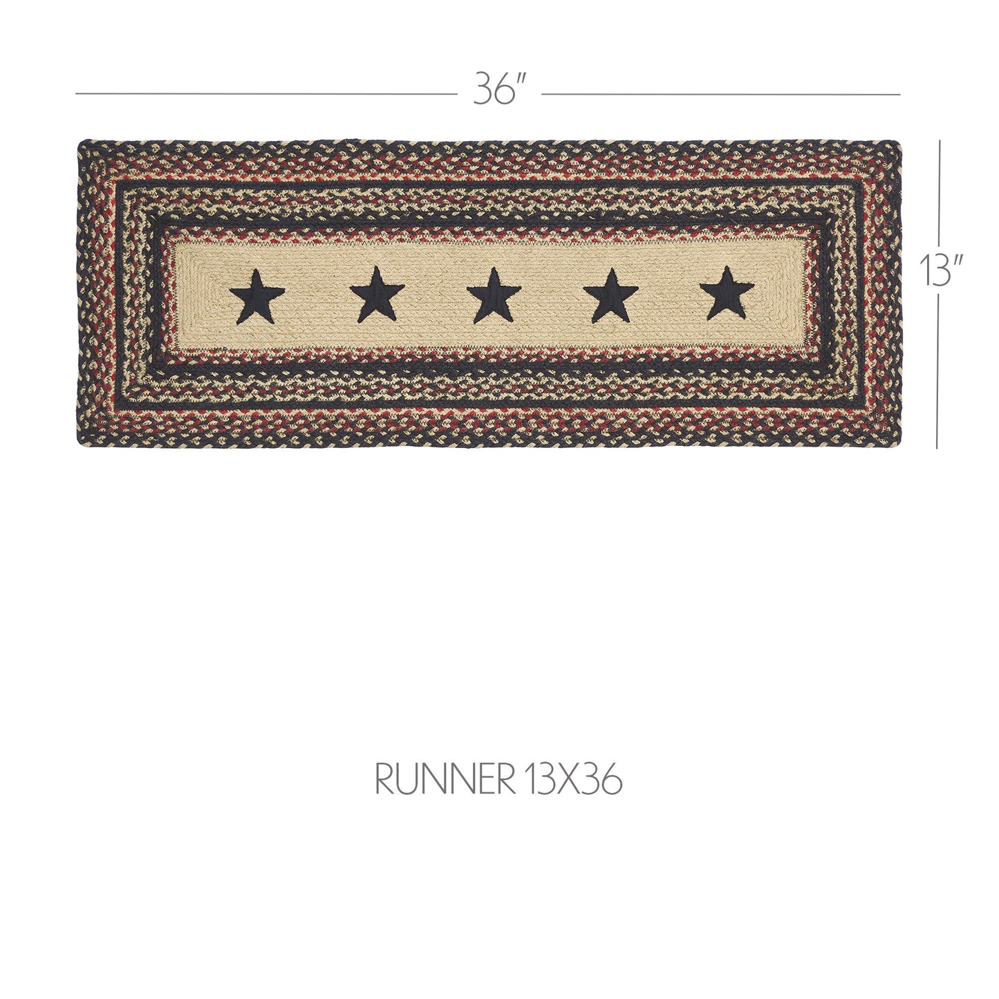 Colonial Star Jute Rect Runner 13x36