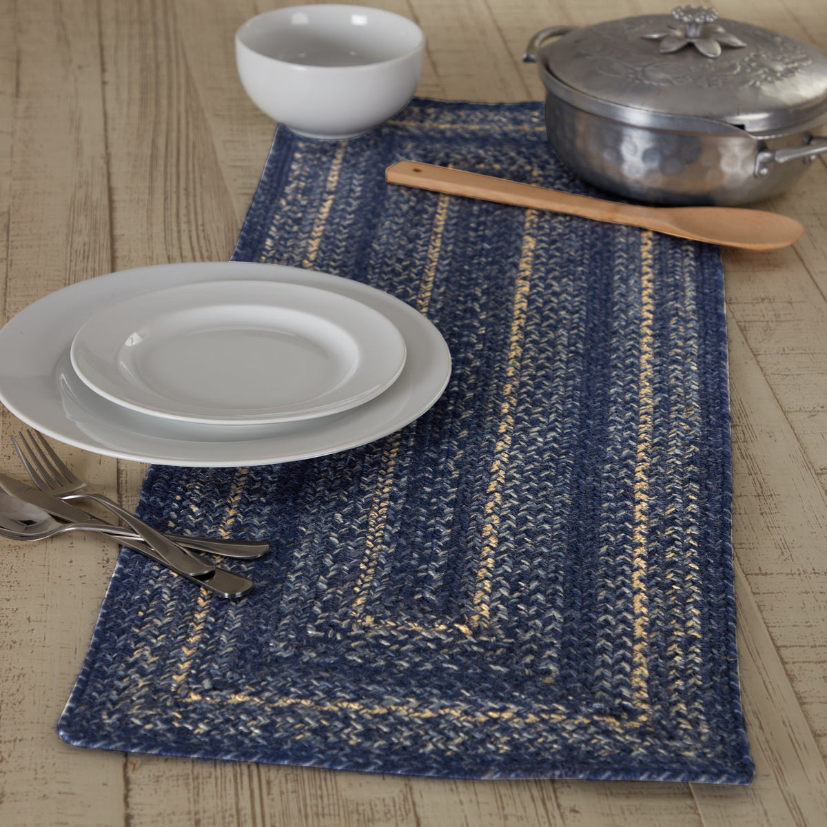 Great Falls Blue Jute Rect Runner