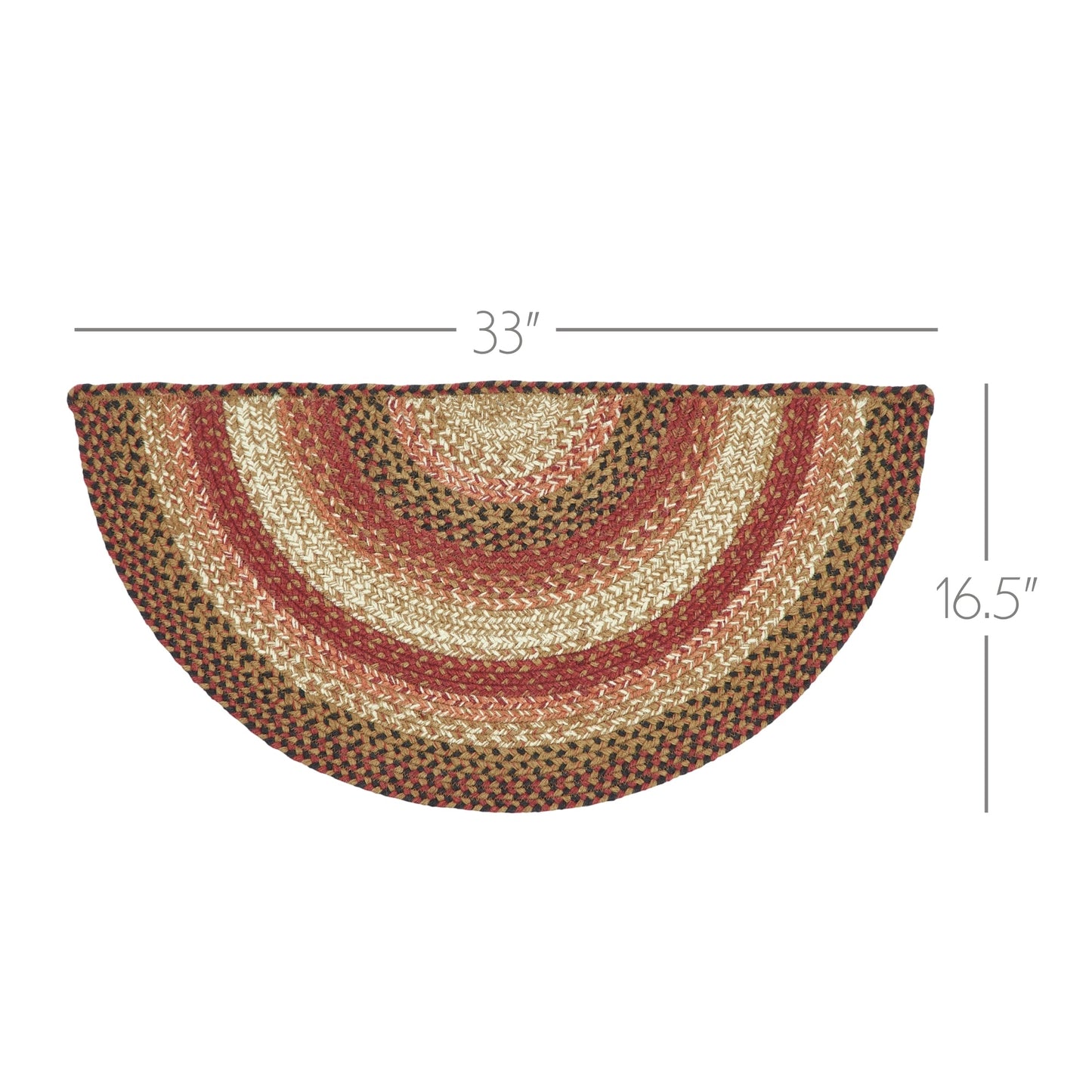 Ginger Spice Jute Rug Half Circle 16.5x33