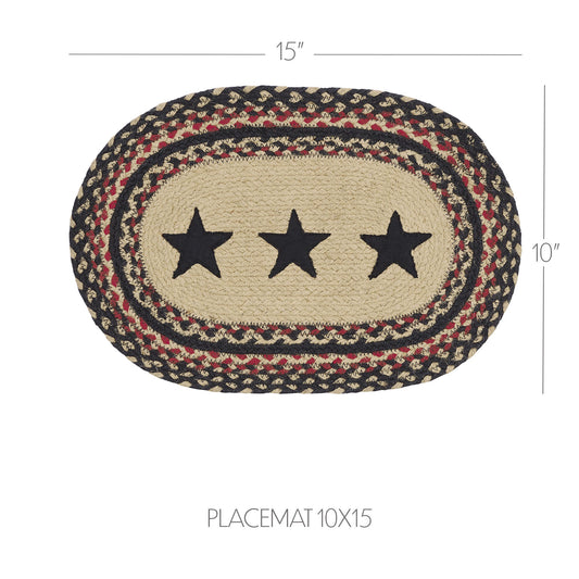 Colonial Star Jute Oval Placemat 10x15