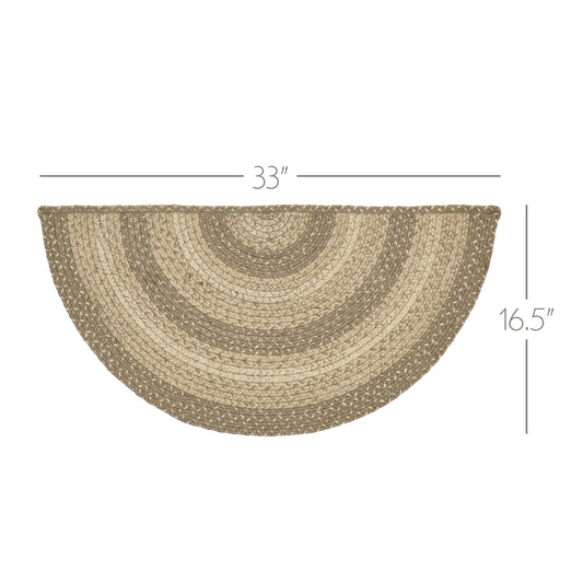Cobblestone Jute Rug Half Circle 16.5x33