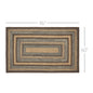 Espresso Jute Rug Rect w/ Pad 60x96