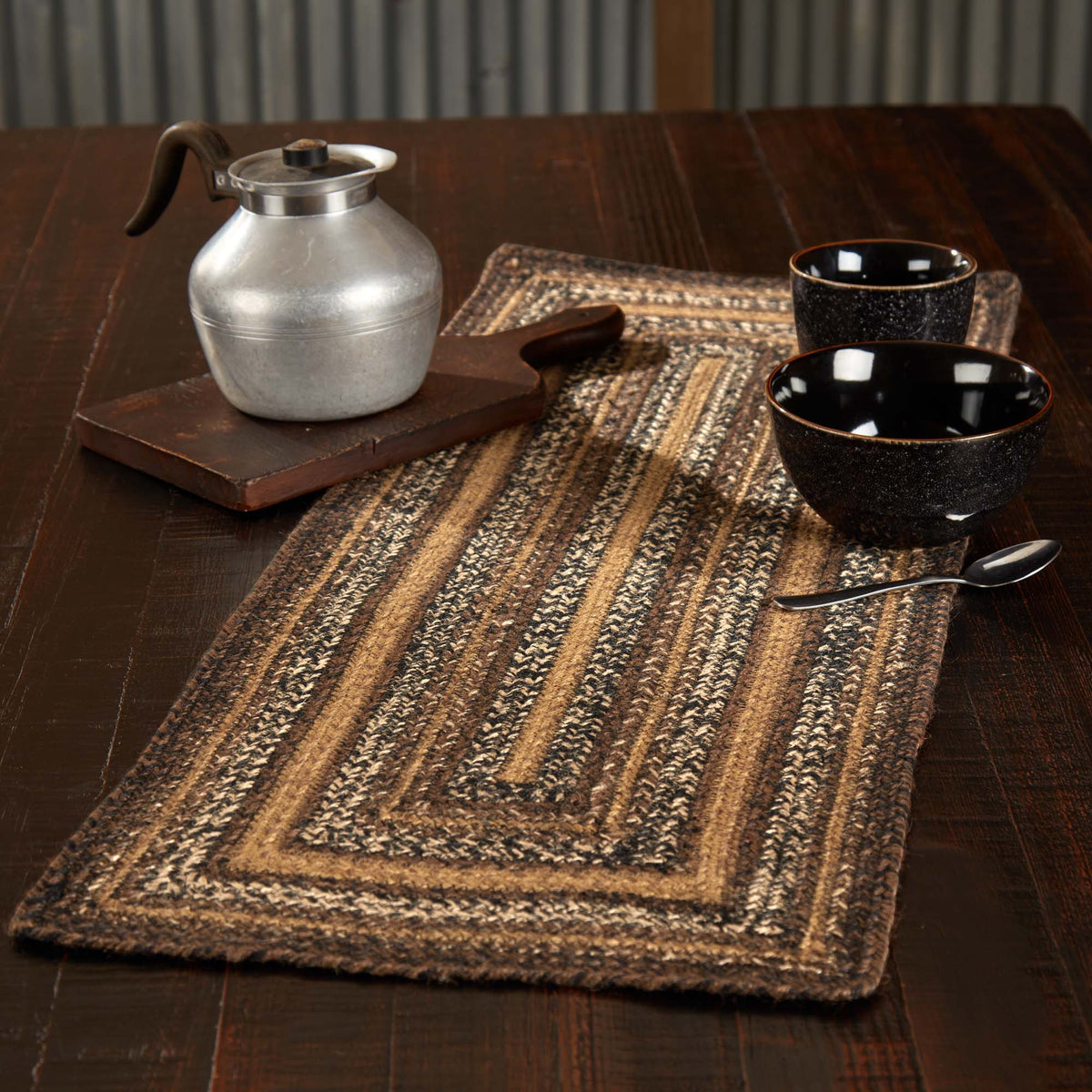 Espresso Jute Rect Runner
