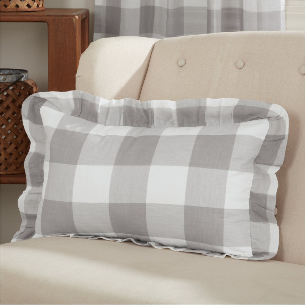 Madison Check Gray Pillow Cover