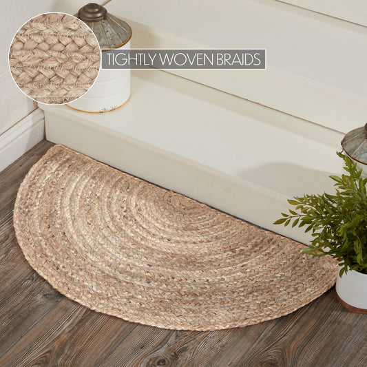 Natural Jute Rug Half Circle 16.5x33