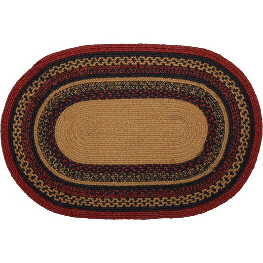 Cumberland Stenciled Moose Jute Rug Oval 20x30