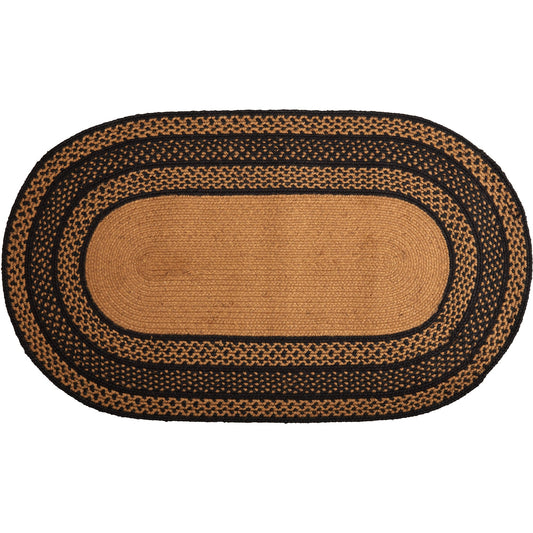 Farmhouse Jute Rug Oval Stencil Stars 20x30