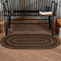Black & Tan Jute Rug Oval w/ Pad 27x48