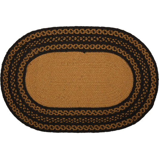 Farmhouse Jute Rug Oval Stencil Stars Welcome 20x30