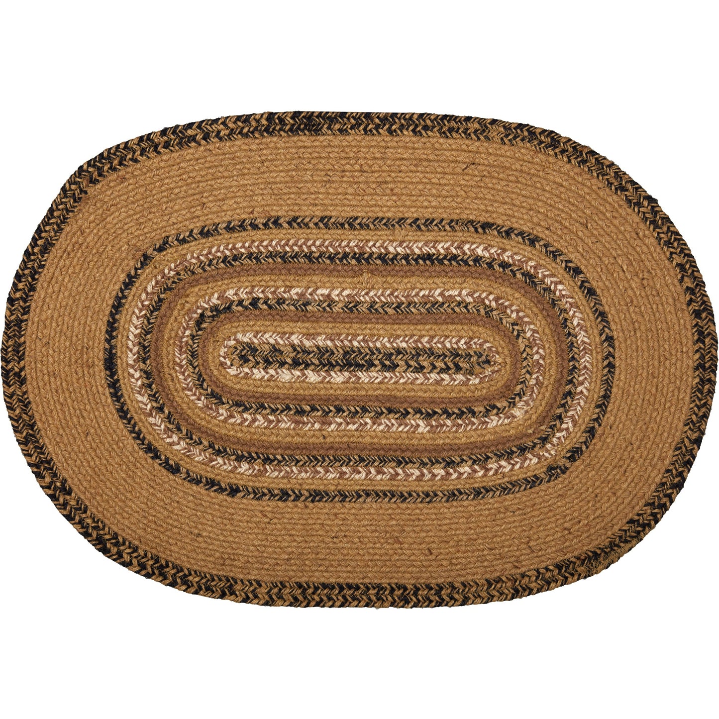 Kettle Grove Jute Rug Stencil Stars Border Oval 20x30