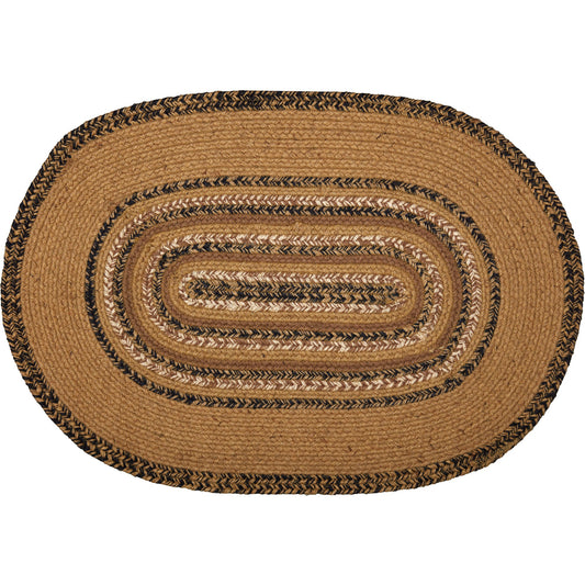 Kettle Grove Jute Rug Stencil Stars Border Oval 20x30