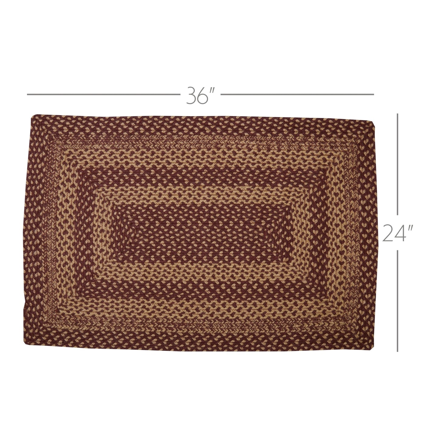 Burgundy Tan Jute Rug Rect 24x36