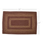 Burgundy Tan Jute Rug Rect 24x36