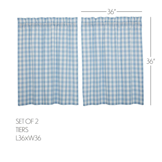 Annie Buffalo Blue Check Tier Set of 2 L36xW36