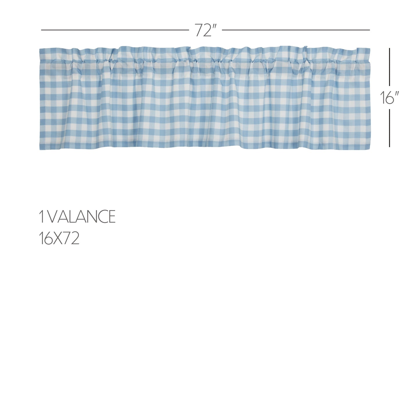 Annie Buffalo Blue Check Valance 16x72