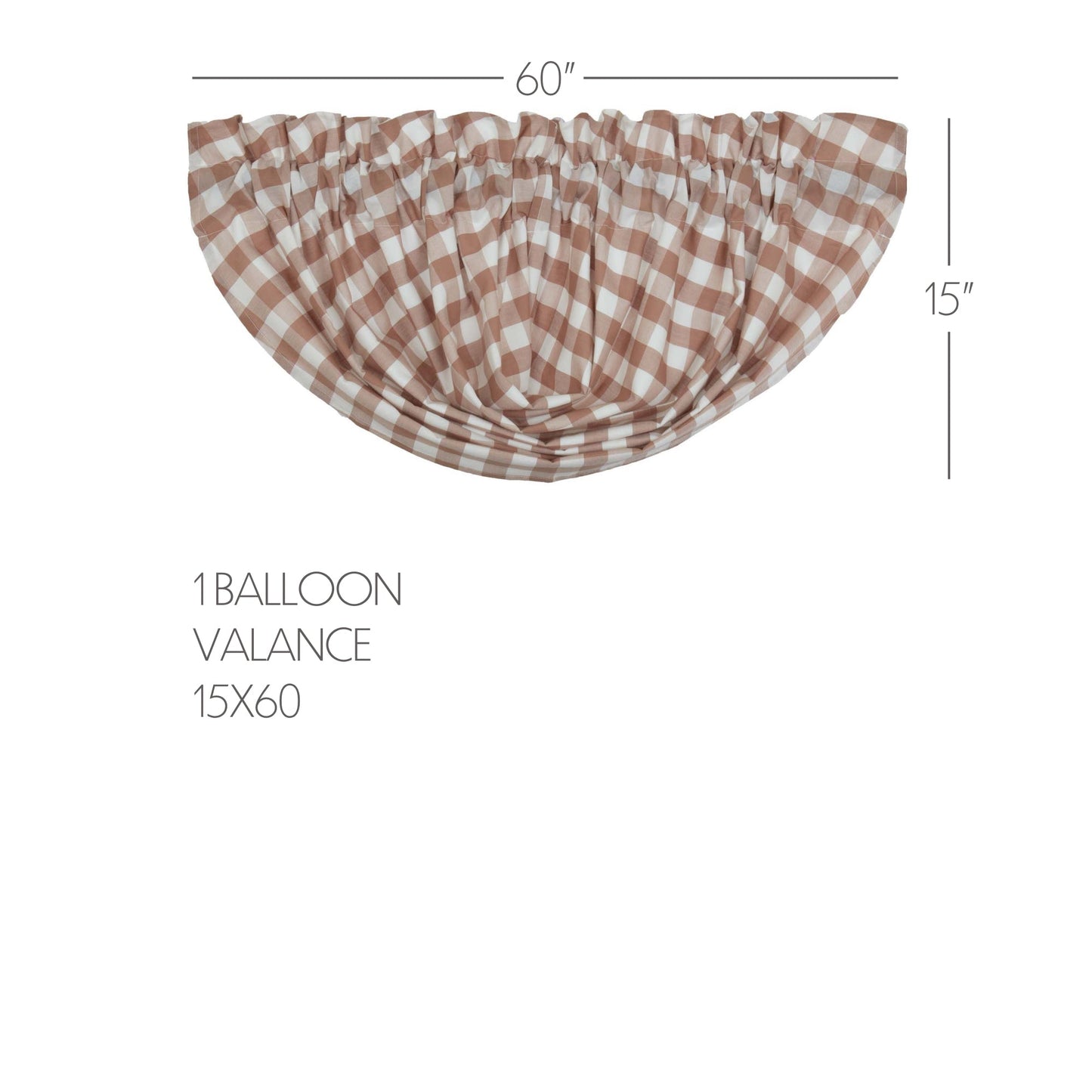 Annie Buffalo Portabella Check Balloon Valance 15x60