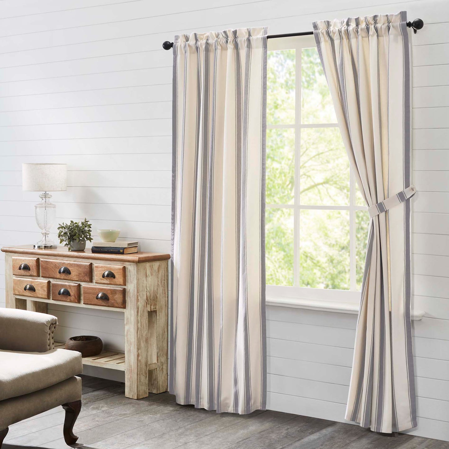 Grace Grain Sack Stripe Panel Set of 2