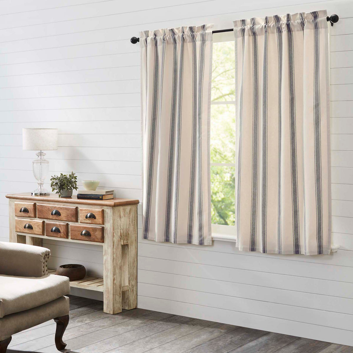 Grace Grain Sack Stripe Short Panel Set of 2