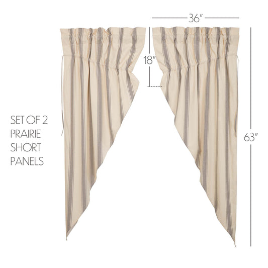 Grace Grain Sack Stripe Prairie Short Panel Set of 2 63x36x18