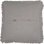 Burlap Dove Grey Pillow w/ Fringed Ruffle 18x18
