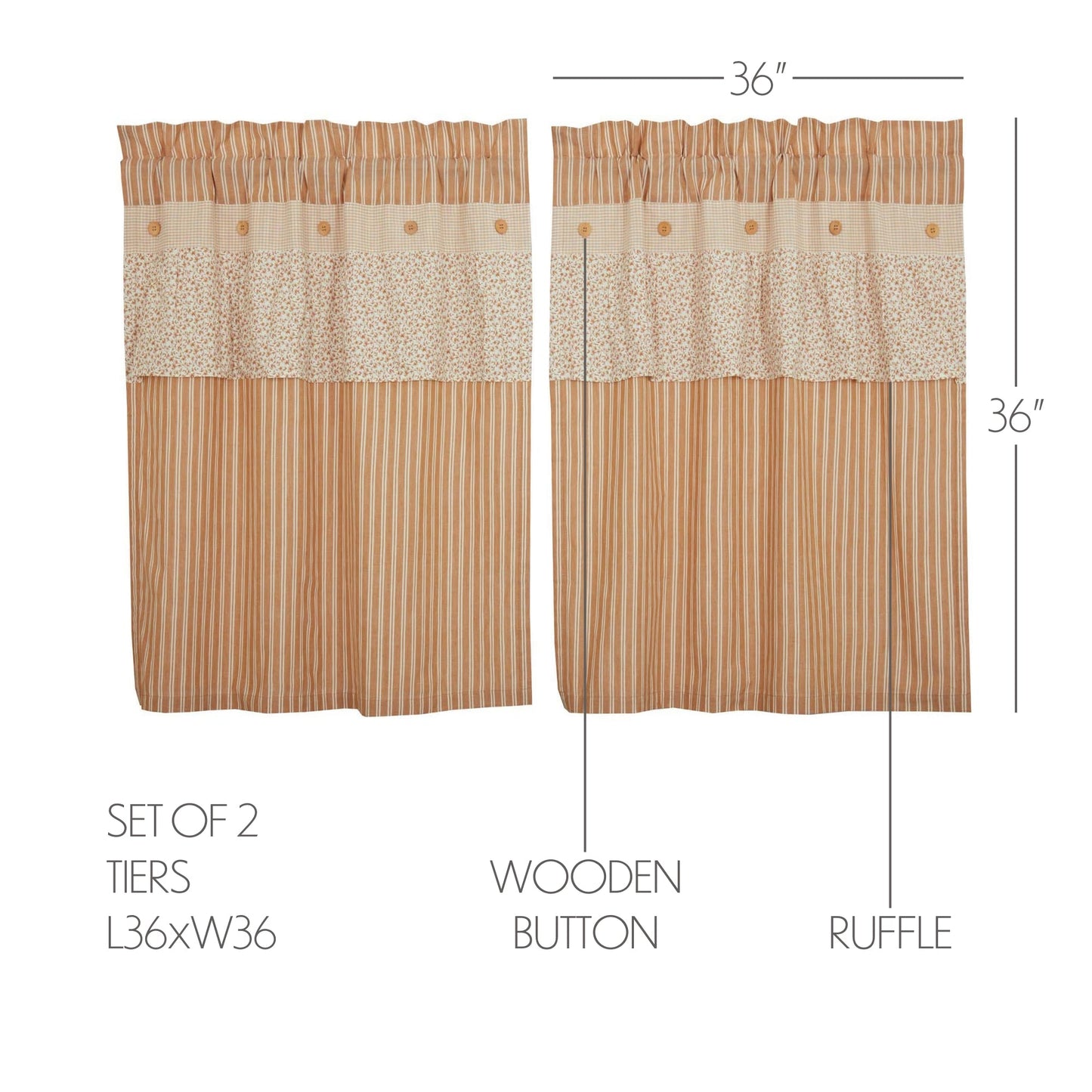 Camilia Ruffled Tier Set of 2 L36xW36