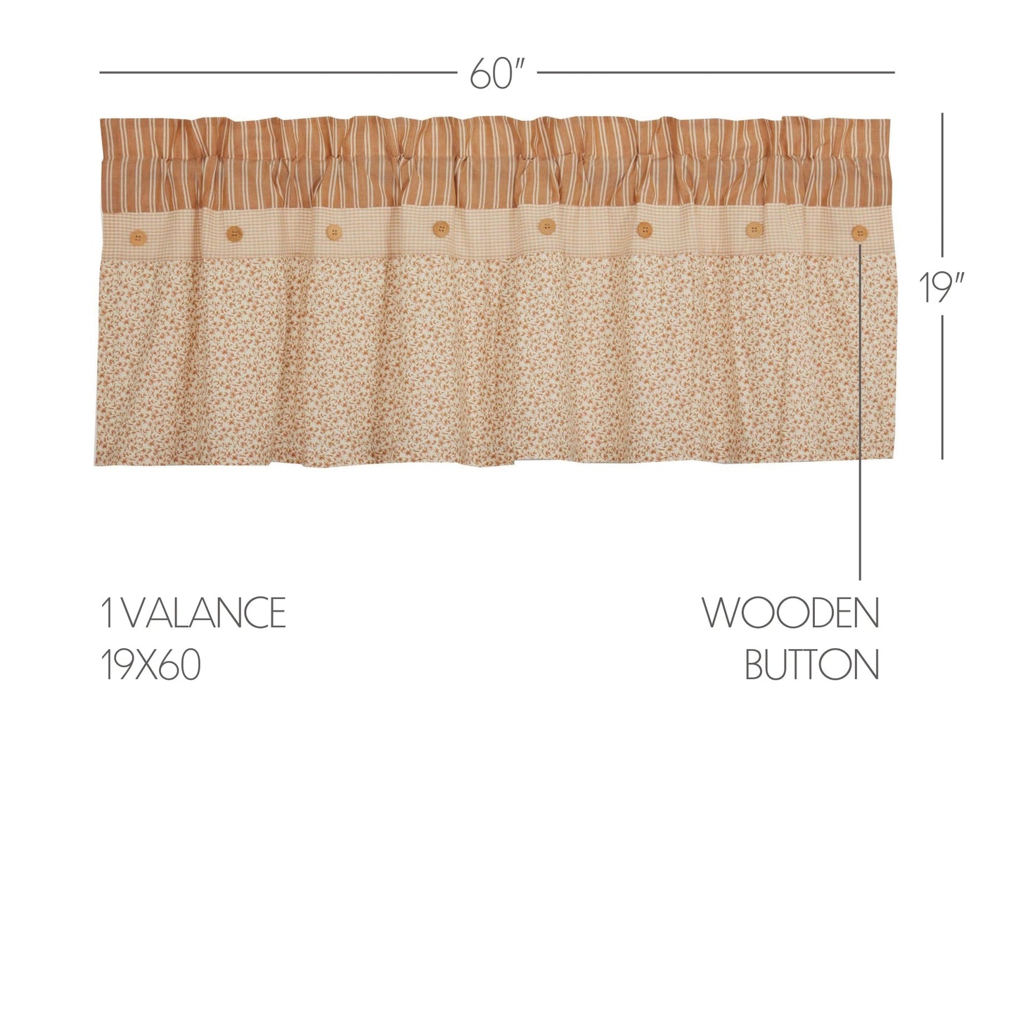 Camilia Ruffled Valance 19x60