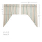 Grain Sack Aqua Swag Set of 2 36x36x16