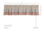 Kaila Ticking Blue Ruffled Valance 16x72
